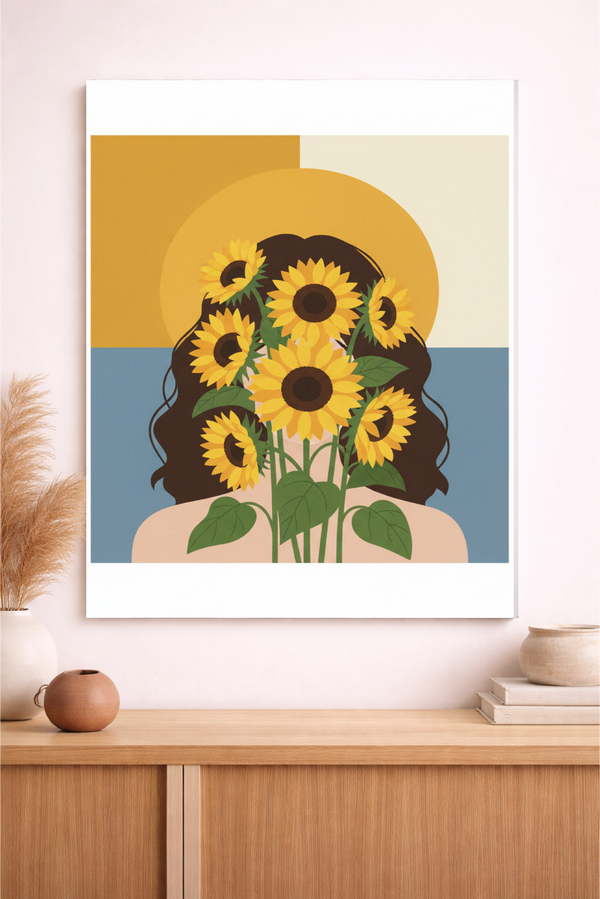 Abstract Art-Girl with Flower