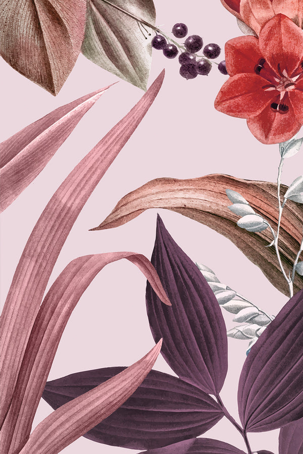 Crimson Bloom Botanical Poster